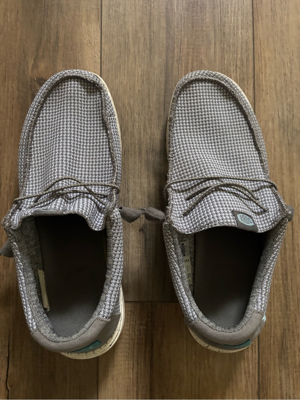 Hey Dude Men's Slip-On Loafers in Light Gray Knit